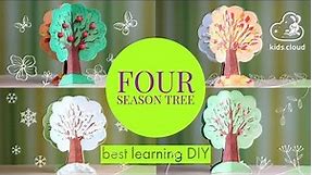 Create a FOUR-SEASONS tree made of of paper - DIY - Paper Craft
