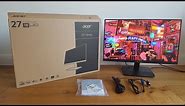 Acer ET271 27-inch Full HD Monitor IPS panel 4ms ZeroFrame HDMI VGA Unboxing and Review