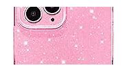 Hython Case for iPhone 11 Pro Max Case Glitter Cute Sparkly Shiny Bling Sparkle Phone Cases 6.5", Thin Slim Fit Soft TPU Bumper Shockproof Rubber Protective Cover for Women Girls Girly, Bright Pink