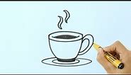 How to Draw a Cup of Coffee | Easy Step by Step | Draw with Sketchy