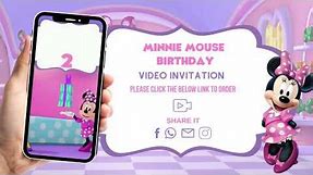 Minnie Mouse Pink Birthday Video Invitation - Minnie Pink Theme Party Invite