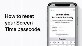How to reset your Screen Time passcode on iPhone, iPad, and iPod touch — Apple Support