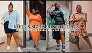 10 PLUS SIZE SPRING OUTFITS FOR A LARGE BELLY | HOW TO DRESS YOUR APPLE SHAPE | FROM HEAD TO CURVE