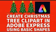 How To Create A Christmas Tree Clip Art In Adobe Express Using Simple Basic Shapes 🌲