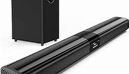 Saiyin Sound Bar for Smart TV with 5.25 Inch Subwoofer, 100W 24 Inch Soundbar for TV, TV Soundbar with Optical, ARC, AUX and Bluetooth Inputs, Detachable Surround Sound System for TV