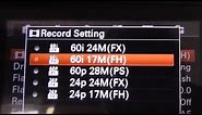 A6000: Video Recording (FPS, Interlaced/Progressive, Bitrate, XAVC/AVCHD/MP4, NTSC/PAL)