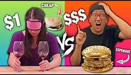 Guessing CHEAP vs EXPENSIVE Food!! BLIND TASTE TEST CHALLENGE