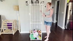 Extra Large Plush Stuffed Animal Storage Zoo Holder Standing, Kids Toy Storage Organizer Shelves Basket with Nets for Stuffed Animals, Play Room Decor Corner Toy Box Storage. (Thicker Tube)