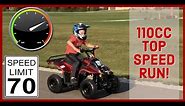 How Fast Is A Kids 110cc Chinese ATV? Children's Four Wheeler Top Speed Test!
