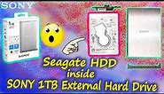 Seagate Hard Disk inside SONY 1TB External Hard Drive 🤣 | SONY External Hard drive HD-SL1 Teardown