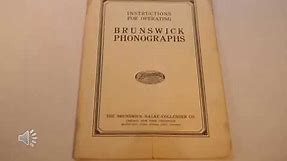 Brunswick Phonograph Operating Instruction Booklet Presentation
