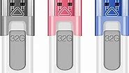 Lexar 32GB 3-Pack JumpDrive V100 USB 3.0 Flash Drive for Storage Expansion and Backup, Gray, Pink, Blue (LJDV100032G-B3NNU)