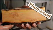 how plum wood grain looks like? green plum tree branch wood fibers