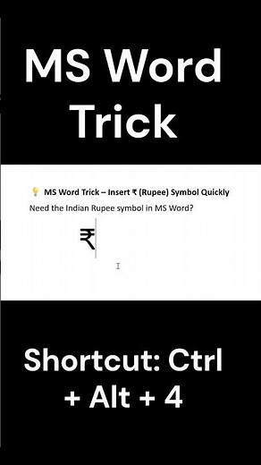 How to Insert Rupee Symbol in MS Word Instantly!