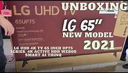 65UP7550PVG LG UHD 4K TV 65 Inch UP75 Series, 4K Active HDR WebOS Smart AI ThinQ New Model Unboxing
