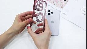 Losin Compatible with iPhone 15 Glitter Case with Logo View for Women Girls Luxury Cute Diamond Case Bling Camera Protective Soft Clear TPU Sparkle Rhinestone Shockproof Cover, Black