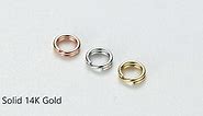14K Solid Gold Split Ring OD=5mm ID=3.5mm AU585 20.5 Gauge Round Real Gold Key Ring 585 Jump Ring for Jewelry Making Qty=1 (14K Rose Gold-5mm)
