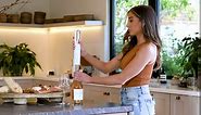 Vin Fresco Electric Corkscrew Wine Bottle Opener with Stand, Built-in Foil Cutter | Wine Opener Electric, Gift for Wine Lovers (Black & Rose Gold)