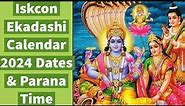 Iskcon Ekadashi Calendar 2024 Dates & Parana Time