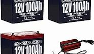 Dakota Lithium - 36V 100ah Trolling Motor Deep Cycle Battery Set - 11 Year USA Warranty - BMS, 2000+ Cycles - Fish Finders, Flashers, Marine, and Boating Electronics - Charger Included - 100Ah 3 Pack