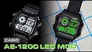 Casio AE-1200 LED Mod | Casio Royale gets an upgrade with ultra bright green LEDs!