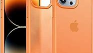 Alphex Colored Translucent for iPhone 14 Pro Case, [Never Discolor Technology][12FT Mil-Grade Protection] [Nonstick Soft Silicone] Slim Light Matte Cute Sleek Protective Cover 6.1-inch, Orange