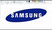 How to draw Samsung Logo On Computer using Ms Paint | Samsung Logo Drawing in easy steps.