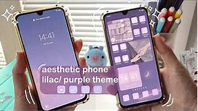 how to make your phone aesthetic | lilac/ purple aesthetic theme | android phone