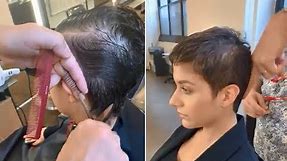Short Pixie Haircut for women - Textured Short haircut tutorial
