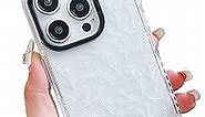 Designed for iPhone 15 Case,Cute Clear Silicone White Flowers,for Women Girls,Anti-Slip and Anti-Scratch Phone Case,(Compatible with iPhone 15 - Clear)
