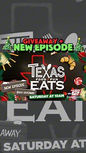 13K views · 54 reactions |  NEW EPISODE + GIVEAWAY!  Watch a NEW episode of Texas Eats this Saturday at 10AM for holiday bites and seven (7) chances to win one (1) $500 gift card presented by Jordan Ford!  #eldereats #texaseats #ksat12 #texas #sanantonio #newbraunfels #holiday #christmas #foodie #travel #family | Elder Eats | Facebook