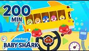 [3 HOUR] Baby Shark's Wheels on the Bus🚌 | +Compilation | Story for Kids | Baby Shark Official