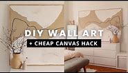 LARGE WALL ART DIY + cheap canvas DIY hack aesthetic & minimal