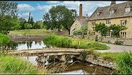Beautiful Cotswolds, Lower Slaughter Village And Church Walking Tour - English Countryside 4K