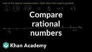Comparing Rational Numbers | 7th grade | Khan Academy