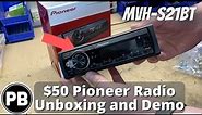 $50 Pioneer Radio Any Good? MVH-S21BT Unboxing and Demo