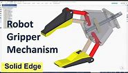 Solid Edge Assembly & Motion Animation #10 | Robot Gripper Mechanism