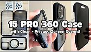 MagSafe 360 Case for iPhone 15 Pro from Tieszen - with Clear + Privacy Screen + Lens Covers!