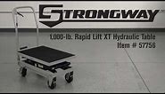 Strongway 2-Speed Hydraulic Rapid Lift XT Table Cart 1000-Lb. Capacity