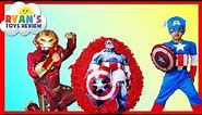 GIANT EGG SURPRISE OPENING Captain America Civil War and Iron Man from The Avengers