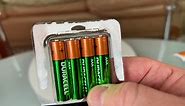 Duracell Rechargeable AAA Batteries , 4 Count Pack .