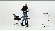 Tatkraft Joy - Portable Laptop Desk with Mouse Pad, Rolling Computer Stand with Adjustable Height