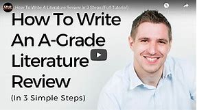How To Write A Literature Review (  Free Template) - Grad Coach