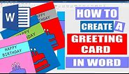 How to create a GREETING CARD in WORD | Tutorials for Microsoft Word