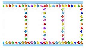 Multicoloured Star Page Borders and Frames
