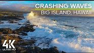 8 HRS Relaxing Sound of Ocean Waves Crashing on Rocks - 4K Big Waves at Sunset, Island of Hawaii