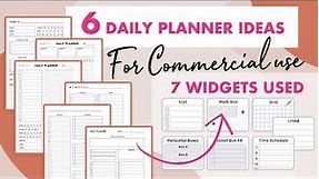 6 Daily Planner Templates for Commercial Use + Planner Tutorial (skip to 4 min)