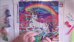 🌈Rainbow Unicorn 5D Diamond Painting - Full Process - Lisa Frank "Rainbow Mischief"