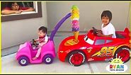 Ryan's Drive Thru Pretend Play Restaurant on Kids Power Wheels!!!