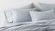 Favorite Washed Organic Cotton Mist Blue Full/Queen Duvet Cover   Reviews | Crate & Barrel
